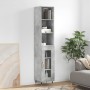 Credenza Grigio Cemento 34,5x34x180 cm in Legno Multistrato