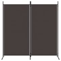 Divisorio a 2 Pannelli Marrone 175x180 cm in Tessuto