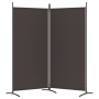 Divisorio a 2 Pannelli Marrone 175x180 cm in Tessuto