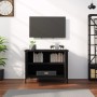 Mobile Porta TV con Ante Nero 60x35x45 cm in Legno Multistrato