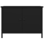 Mobile Porta TV con Ante Nero 60x35x45 cm in Legno Multistrato