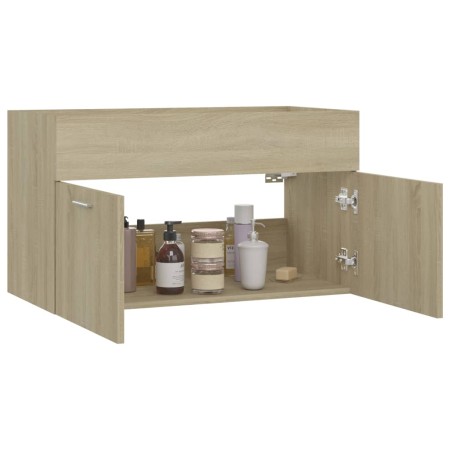 Mobile Sottolavabo Rovere Sonoma 80x38,5x46cm Legno Multistrato