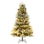 Albero di Natale Preilluminato con Pigne Verde 195 cm PVC e PE