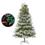 Albero di Natale Preilluminato con Pigne Verde 195 cm PVC e PE