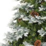 Albero di Natale Preilluminato con Pigne Verde 195 cm PVC e PE