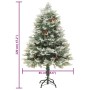 Albero di Natale Preilluminato con Pigne Verde 120 cm PVC e PE