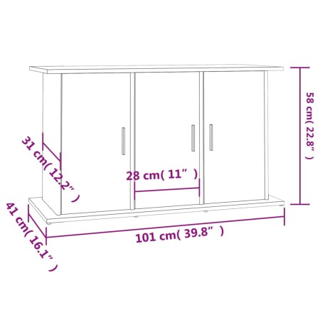 Supporto Acquario 101x41x58 cm Legno Multistrato Grigio Sonoma