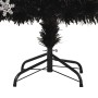 Albero Natale con Fiocchi di Neve a LED Nero 180cm Fibra Ottica