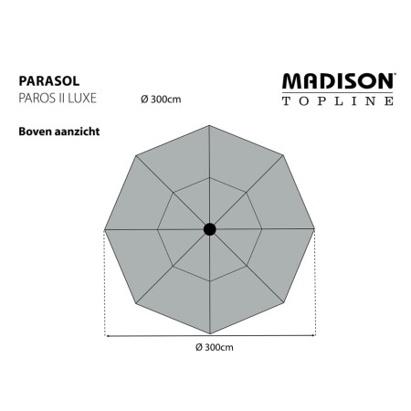 Madison Ombrellone Paros II Luxe 300 cm Grigio