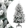 Albero Natale Artificiale Incernierato con Neve Fioccata 120 cm