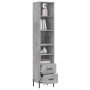 Credenza Grigio Cemento 34,5x34x180 cm in Legno Multistrato