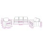 Set di Divani 3 pz con Cuscini Marrone in Tessuto