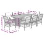 Set Pranzo da Giardino 9 pz con Cuscini Beige Misto Polyrattan