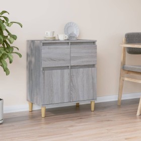 Credenza Grigio Sonoma 60x35x70 cm in Legno Multistrato