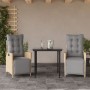 Set Pranzo da Giardino 3 pz con Cuscini Beige Misto Polyrattan