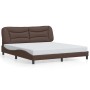 Giroletto con Testiera Marrone 180x200 cm in Similpelle