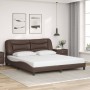 Giroletto con Testiera Marrone 180x200 cm in Similpelle