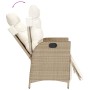 Set da Pranzo da Giardino 3 pz con Cuscini Beige in Polyrattan