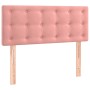 Letto a Molle con Materasso e LED Rosa 90x200 cm in Velluto