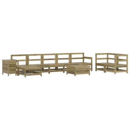 Set Divani da Giardino 10 pz in Legno Impregnato di Pino