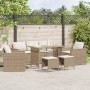 Set Divano da Giardino 6 pz con Cuscini Beige in Polyrattan