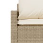 Set Divano da Giardino 6 pz con Cuscini Beige in Polyrattan