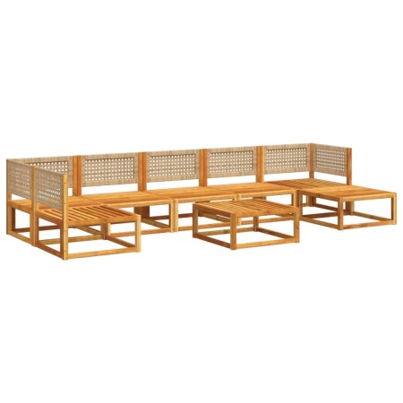 Set Divano da Giardino 8pz con Cuscini Legno Massello di Acacia