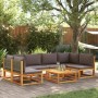 Set Divano da Giardino 7 pz con Cuscini Legno Massello Acacia