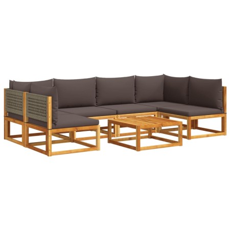 Set Divano da Giardino 7 pz con Cuscini Legno Massello Acacia