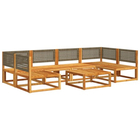 Set Divano da Giardino 7 pz con Cuscini Legno Massello Acacia