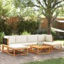 Set Divano da Giardino 7 pz con Cuscini Legno Massello Acacia