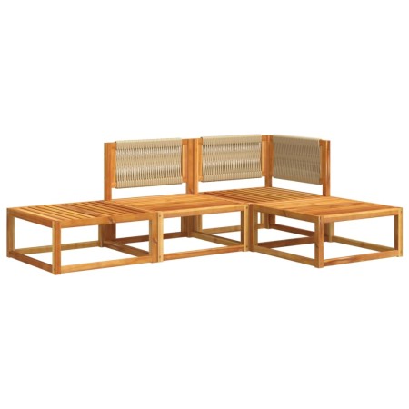 Set Divani da Giardino 4pz con Cuscini Legno Massello di Acacia