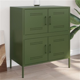 Credenza Verde Oliva 68x39x79 cm in Acciaio