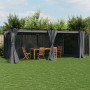 Gazebo con Tende Antracite 6x3 m in Acciaio