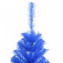 Albero di Natale Artificiale Sottile con Base Blu 150 cm PVC