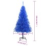 Albero di Natale Artificiale Sottile con Base Blu 150 cm PVC