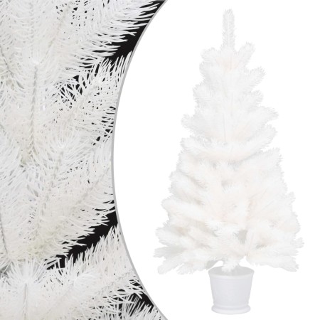 Albero di Natale Artificiale con Aghi Realistici Bianco 90 cm