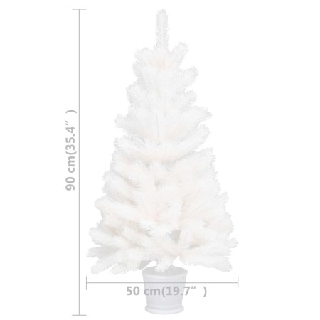 Albero di Natale Artificiale con Aghi Realistici Bianco 90 cm