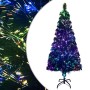 Albero di Natale con Supporto Verde 210 cm in Fibra Ottica