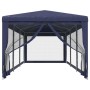 Tenda per Feste con 8 Pareti Laterali in Rete Blu 3x9 m HDPE