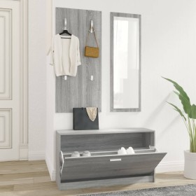 Set Scarpiere 3 in 1 grigio sonoma in Legno Multistrato