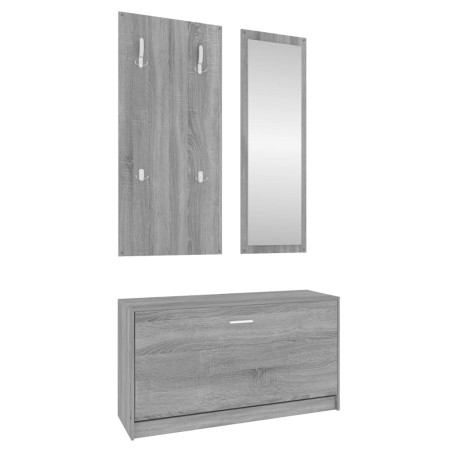 Set Scarpiere 3 in 1 grigio sonoma in Legno Multistrato