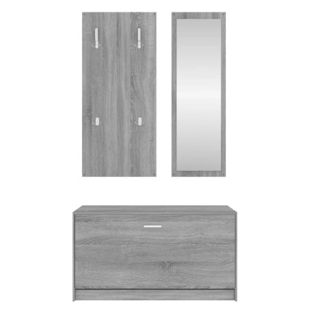 Set Scarpiere 3 in 1 grigio sonoma in Legno Multistrato