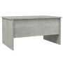 Tavolino Salotto Grigio Cemento 80x50x42,5 cm Legno Multistrato