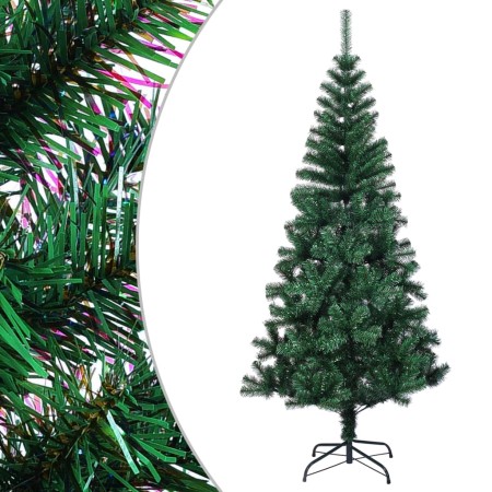 Albero di Natale Artificiale Punte Iridescenti Verde 120 cm PVC