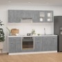 Set Armadi da Cucina 8 pz Grigio Cemento in Truciolato