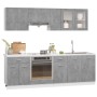Set Armadi da Cucina 8 pz Grigio Cemento in Truciolato