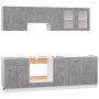 Set Armadi da Cucina 8 pz Grigio Cemento in Truciolato