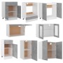 Set Armadi da Cucina 8 pz Grigio Cemento in Truciolato