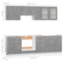 Set Armadi da Cucina 8 pz Grigio Cemento in Truciolato